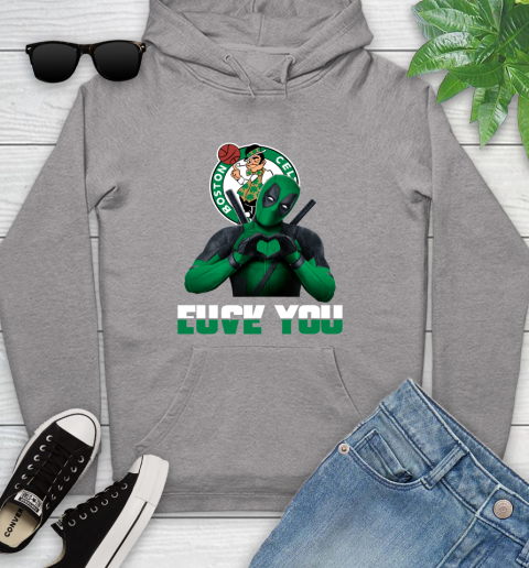 NBA Boston Celtics Deadpool Love You Fuck You Basketball Sports Youth Hoodie 6