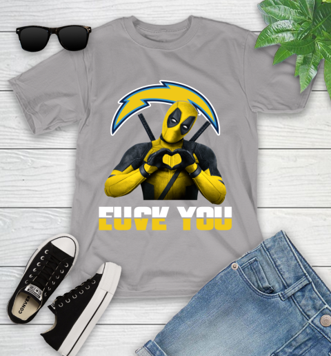 NHL San Diego Chargers Deadpool Love You Fuck You Football Sports Youth T-Shirt 4