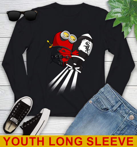 MLB Baseball Chicago White Sox Deadpool Minion Marvel Shirt Youth Long Sleeve