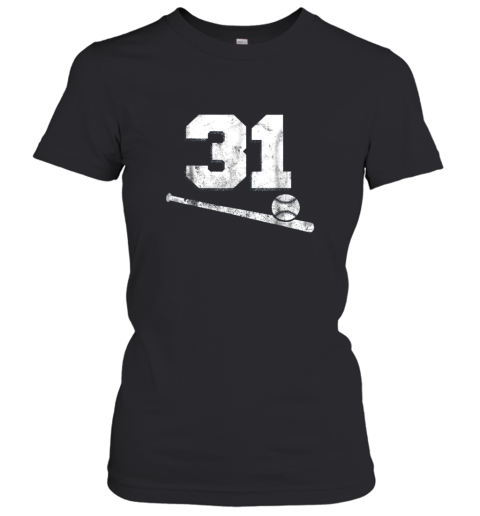 Vintage Baseball Jersey Number 31 Shirt Player Number Women's T-Shirt