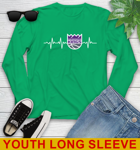 Sacramento Kings NBA Basketball Heart Beat Shirt Youth Long Sleeve 7