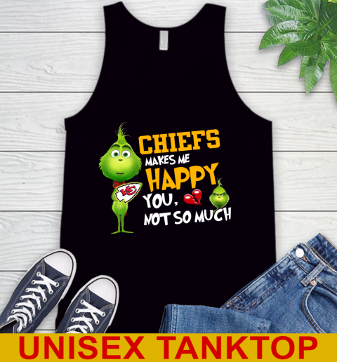 NFL Kansas City Chiefs Makes Me Happy You Not So Much Grinch Football Sports Tank Top
