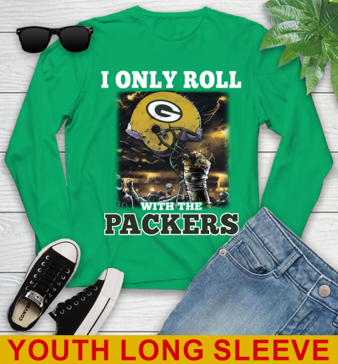 Green Bay Packers NFL Football I Only Roll With My Team Sports Youth Long Sleeve 7