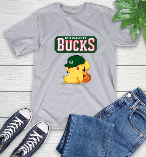 NBA Pikachu Basketball Sports Milwaukee Bucks T-Shirt 6
