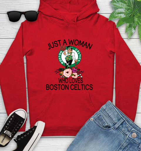 NBA Just A Woman Who Loves Boston Celtics Basketball Sports Youth Hoodie 7