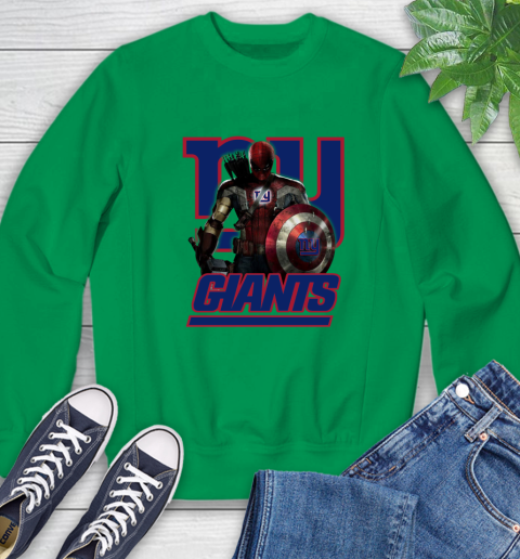 NFL Captain America Thor Spider Man Hawkeye Avengers Endgame Football New York Giants Sweatshirt 6