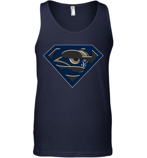 NFL Los Angeles Rams LOGO Superman 3auo nfl los angeles ramslogo superman unisex tank 17 front navy