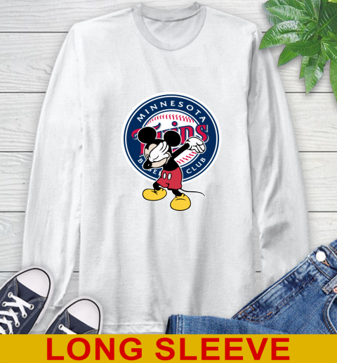 Minnesota Twins MLB Baseball Dabbing Mickey Disney Sports Long Sleeve T-Shirt