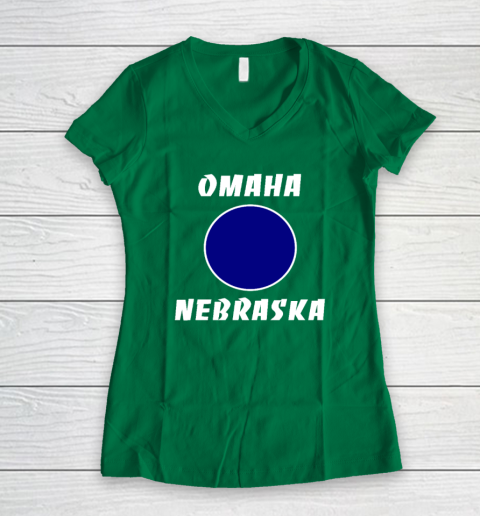 Nebraska Blue Dot Democratic 2nd District Omaha Women's V-Neck T-Shirt 3