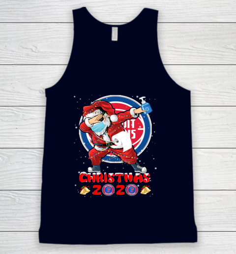 Detroit Pistons Funny Santa Claus Dabbing Christmas 2020 NBA Tank Top 2