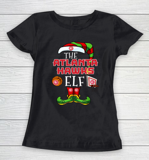 Atlanta Hawks Christmas ELF Funny NBA Women's T-Shirt