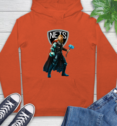NBA Thor Avengers Endgame Basketball Brooklyn Nets Hoodie 5