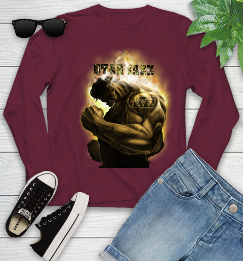 Utah Jazz NBA Basketball Hulk Marvel Avengers Sports Youth Long Sleeve 6
