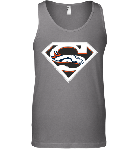 DENVER BRONCOS Tank Top Shirt Men's M Gray Sleeveless Crew Neck NFL 100%  Cotton