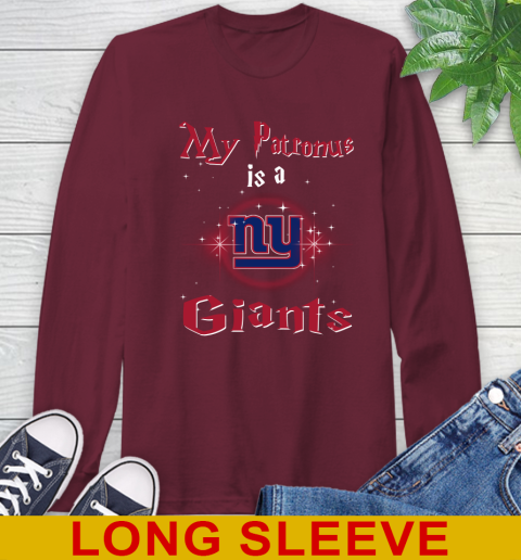 NFL Football Harry Potter My Patronus Is A New York Giants Long Sleeve T-Shirt 7