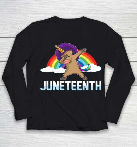 Juneteenth Afro Proud Black African American Flag Pride product Classic T Shirt Youth Long Sleeve