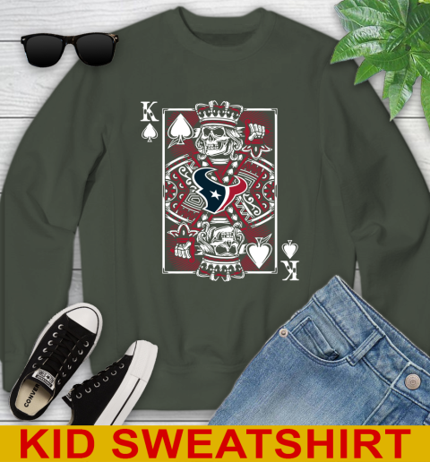 Houston Texans NFL Football The King Of Spades Death Cards Shirt Youth Sweatshirt - Image 9