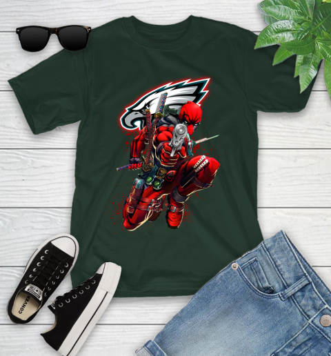 NFL Deadpool Marvel Comics Sports Football Philadelphia Eagles Youth T-Shirt 5