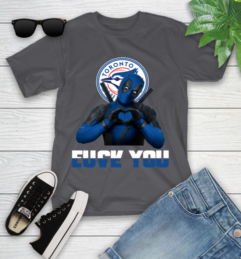 MLB Toronto Blue Jays Deadpool Love You Fuck You Baseball Sports Youth T-Shirt 21
