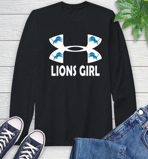 NFL Detroit Lions Girl Under Armour Football Sports Long Sleeve T-Shirt