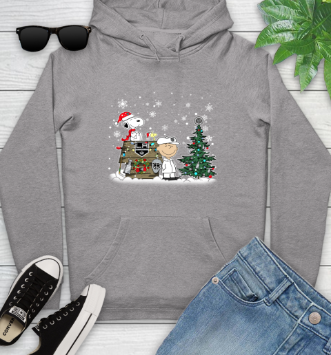 NHL Los Angeles Kings Snoopy Charlie Brown Woodstock Christmas Stanley Cup Hockey Youth Hoodie - Image 7