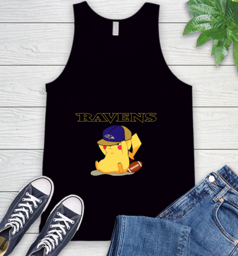 NFL Pikachu Football Sports Baltimore Ravens Tank Top 2