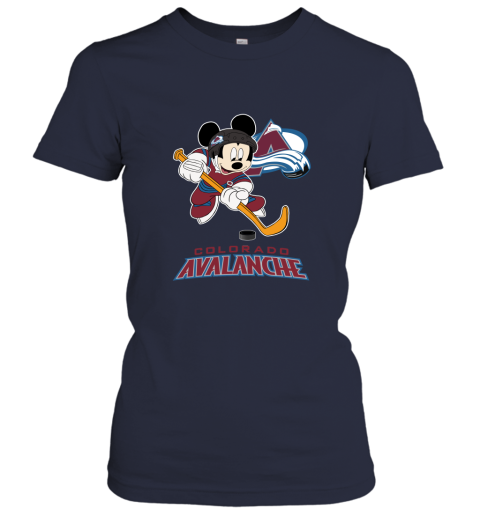 NHL Hockey Mickey Mouse Team Colorado Avanlanche Women's T-Shirt