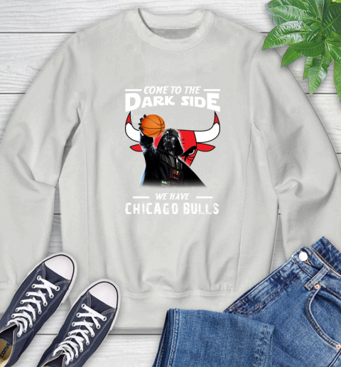 NBA Come To The Dark Side We Have Chicago Bulls Star Wars Darth Vader Basketball Sweatshirt 5