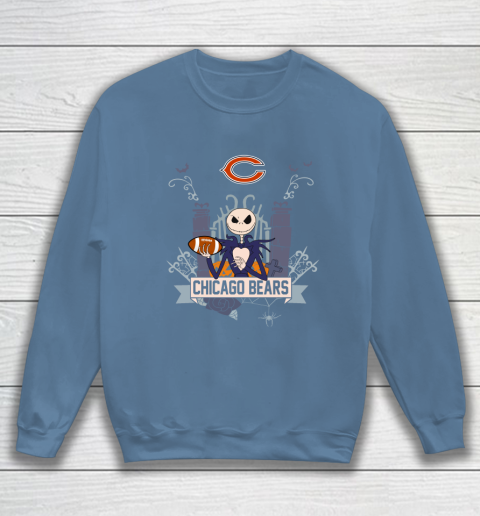 NFL Chicago Bears Football Jack Skellington Halloween Sweatshirt 6