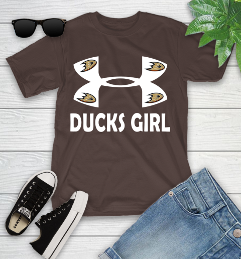 NHL Anaheim Ducks Girl Under Armour Hockey Sports Youth T-Shirt 7