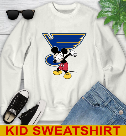 St.Louis Blues NHL Hockey Dabbing Mickey Disney Sports Youth Sweatshirt