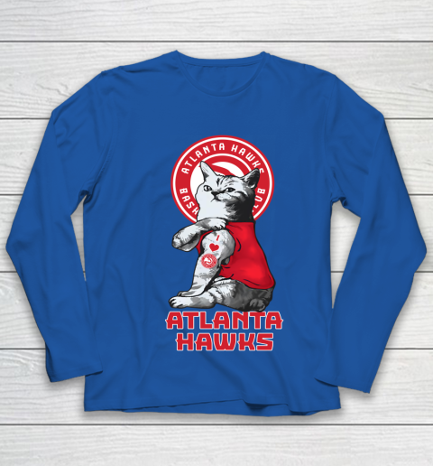 NBA Basketball My Cat Loves Atlanta Hawks Youth Long Sleeve 7