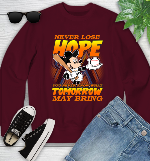 Miami Marlins MLB Baseball Mickey Disney Never Lose Hope Youth Sweatshirt 4