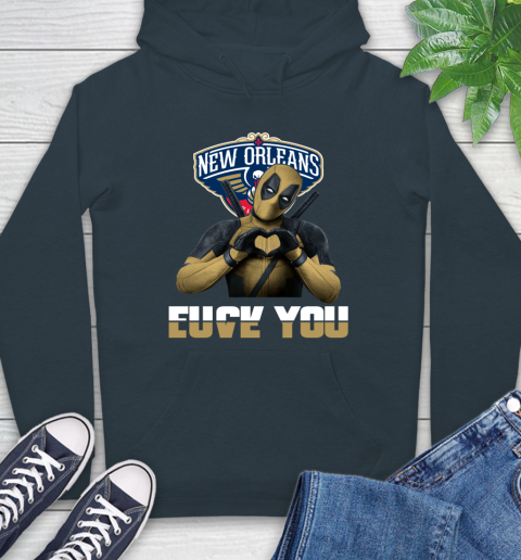 NBA New Orleans Pelicans Deadpool Love You Fuck You Basketball Sports Hoodie 7
