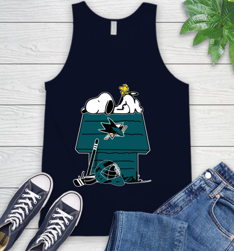 San Jose Sharks NHL Hockey Snoopy Woodstock The Peanuts Movie Tank Top 3