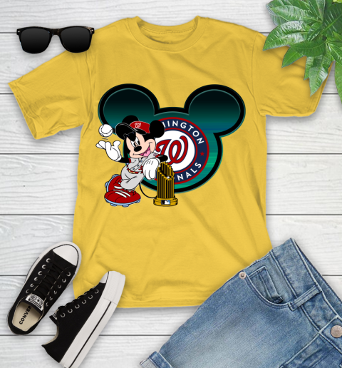 MLB Washington Nationals The Commissioner's Trophy Mickey Mouse Disney Youth T-Shirt 8