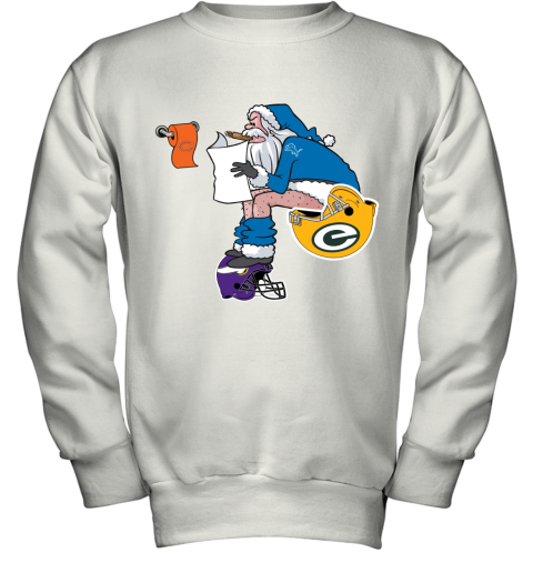 Santa Claus Detroit Lions Shit On Other Teams Christmas Youth Sweatshirt