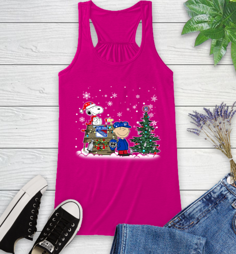 NHL New York Rangers Snoopy Charlie Brown Woodstock Christmas Stanley Cup Hockey Racerback Tank 7