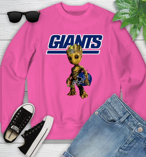 New York Giants NFL Football Groot Marvel Guardians Of The Galaxy Youth Sweatshirt 7