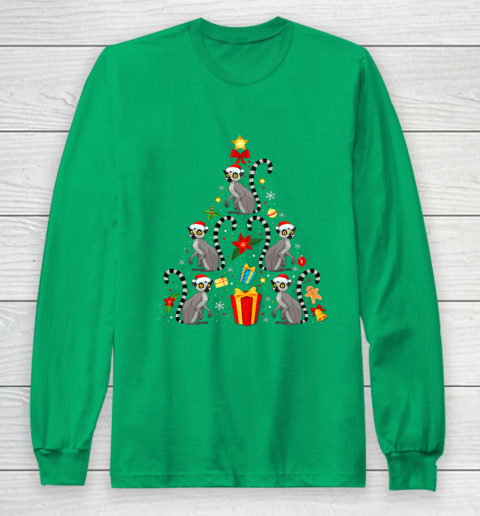 Lemur Christmas Ornament Tree Funny Gift Long Sleeve T-Shirt 4