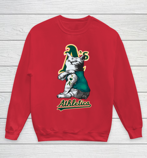 MLB Baseball My Cat Loves Oakland Athletics Youth Sweatshirt 7