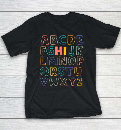 Funny Pre K Kindergarten Hi Alphabet Back To School Teachers Youth T-Shirt