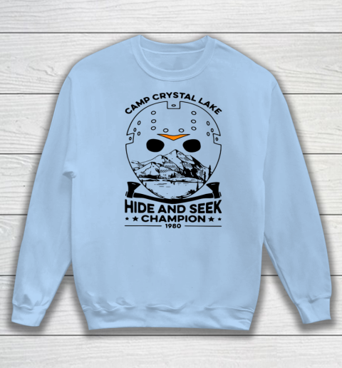Camp Hide And Seek Champion Crystal Lake 1980 Halloween Sweatshirt 4
