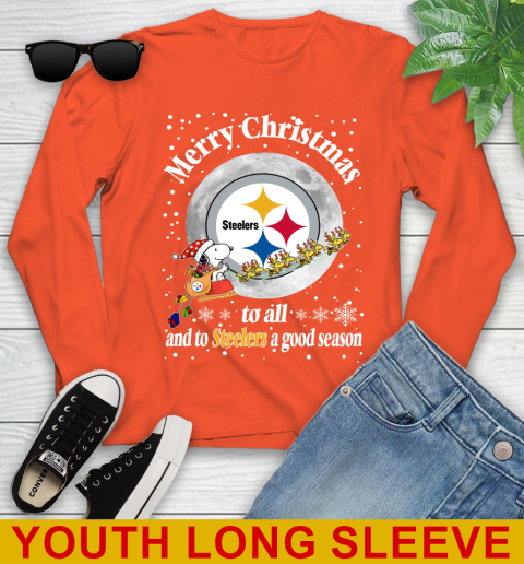Pittsburgh Steelers Merry Christmas To All And To Steelers A Good Season NFL Football Sports Youth Long Sleeve 3