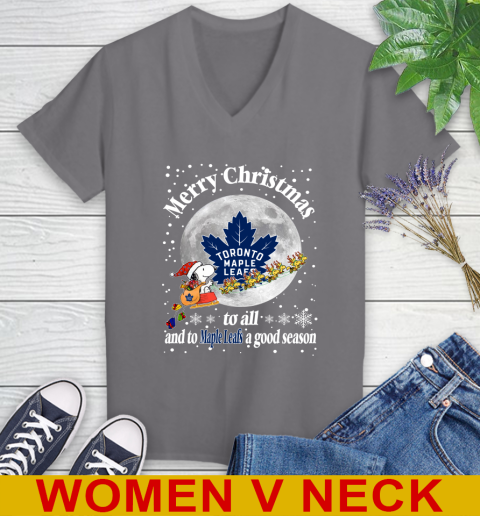 Toronto Maple Leafs Merry Christmas To All And To Maple Leafs A Good Season NHL Hockey Sports Women's V-Neck T-Shirt 11