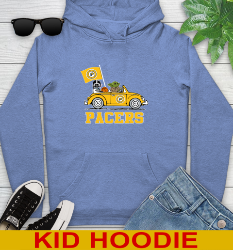 NBA Basketball Indiana Pacers Darth Vader Baby Yoda Driving Star Wars Shirt Youth Hoodie 12
