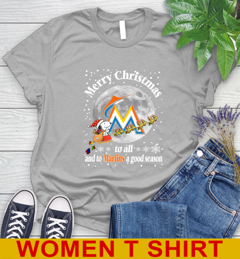 Miami Marlins Merry Christmas To All And To Marlins A Good Season MLB Baseball Sports Women's T-Shirt 5