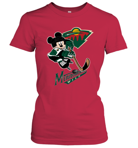NHL Minnesota Wild Mickey Mouse Disney Hockey T Shirt tWZ76Q88Xvj ladies t shirt 20 95 151514 front red