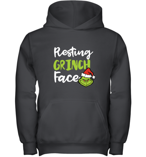 Resting Grinch Face Christmas Youth Hoodie