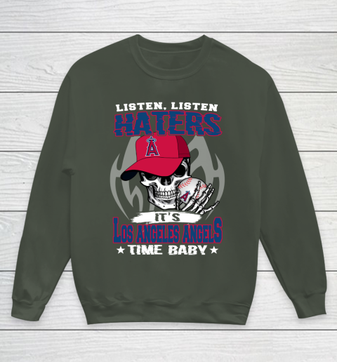 Listen Haters It is ANGELS Time Baby MLB Youth Sweatshirt 8